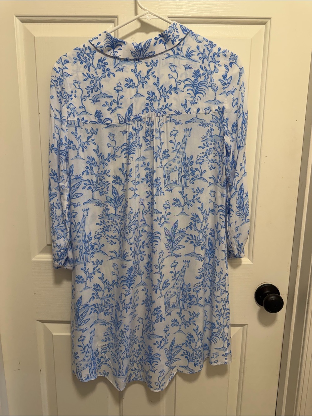 Lilly Pulitzer Natalie Shirtdress Swimsuit Cover-up Resort White and Blue - Picture 5 of 10